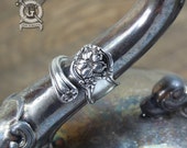 Orange Blossom Spoon Ring - Adjustable - Handmade by Doctor Gus - Beautiful Antique Inspired Flowery Boho Design Replica in Lead Free Pewter