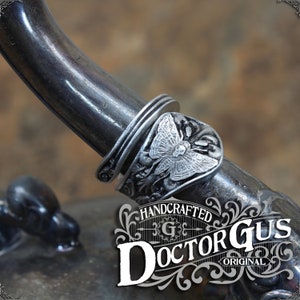 Death's-head Hawkmoth Ring Adjustable Wrap Style Handcrafted Pewter by Doctor Gus Beautiful Antique Inspired Insect Ring image 2