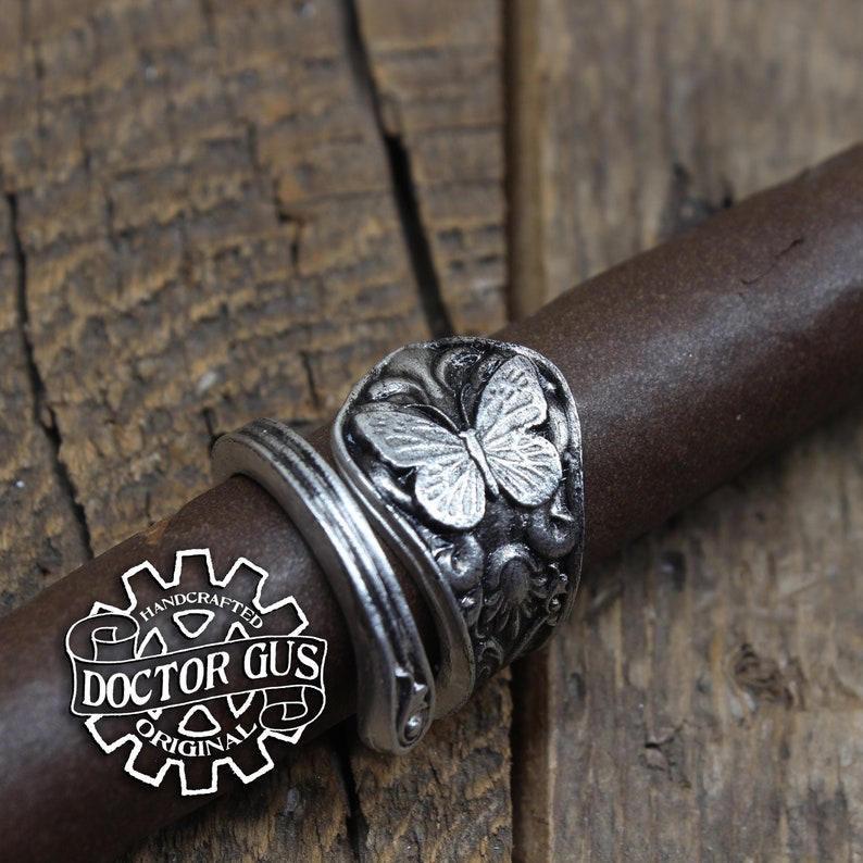 Butterfly Ring - Adjustable - Wrap Style - Handcrafted by Doctor Gus - Beautiful Antique Inspired Ring 