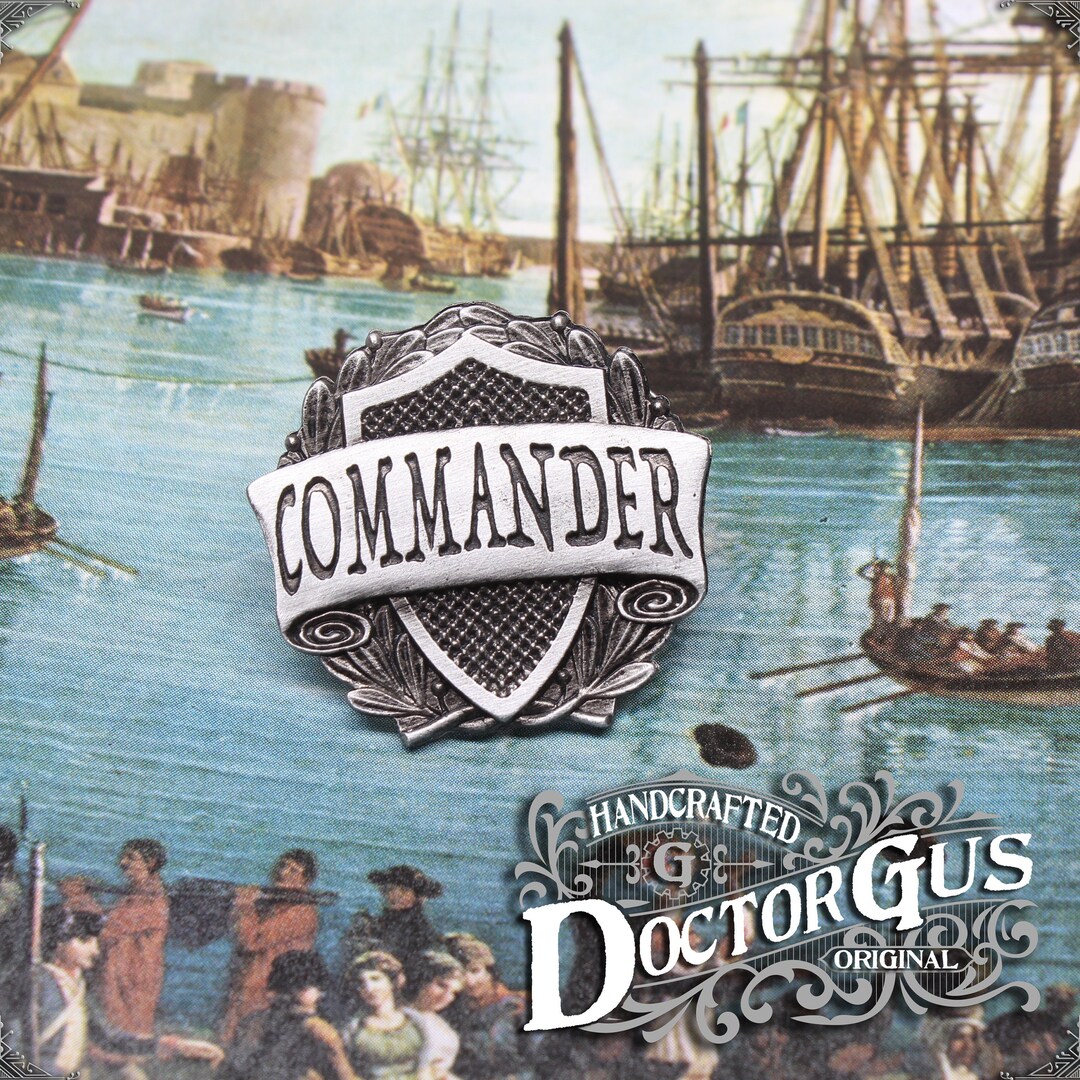 Commander Badge --- Pirate Crew Pin --- Handcrafted Pewter Accessories ...