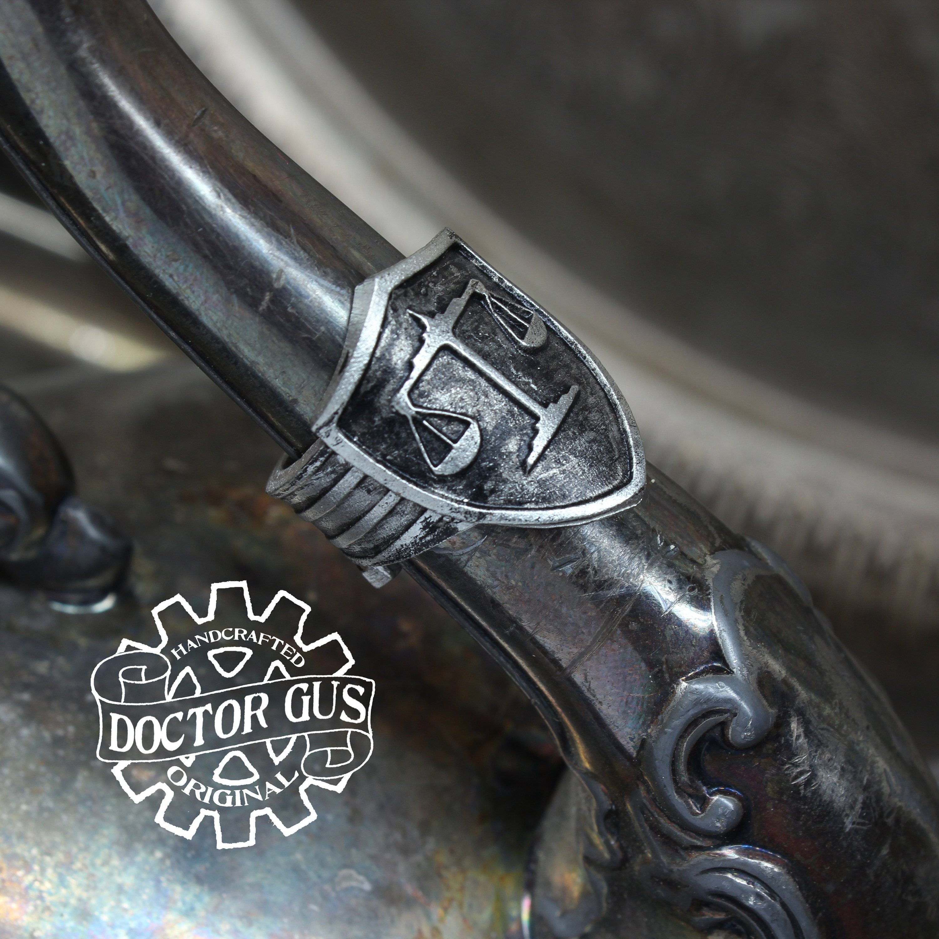 Libra Scales Shield Ring - Adjustable - Handcrafted by Doctor Gus - Unisex- Adjustable Men's Rings - Zodiac Signet Ring - Libra Signet Ring