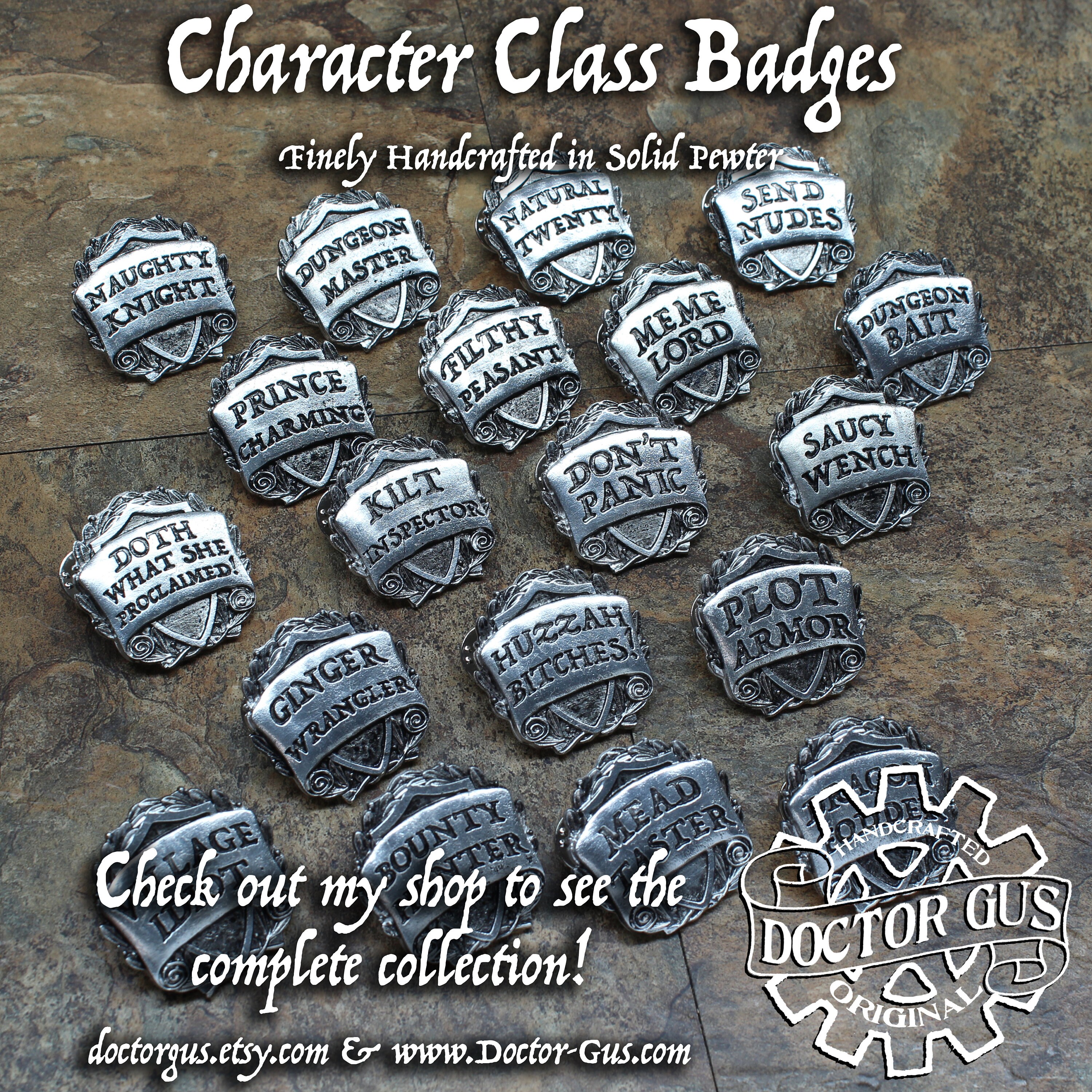 Ranger Class Badge - RPG Character Class Pin - Handcrafted Pewter ...