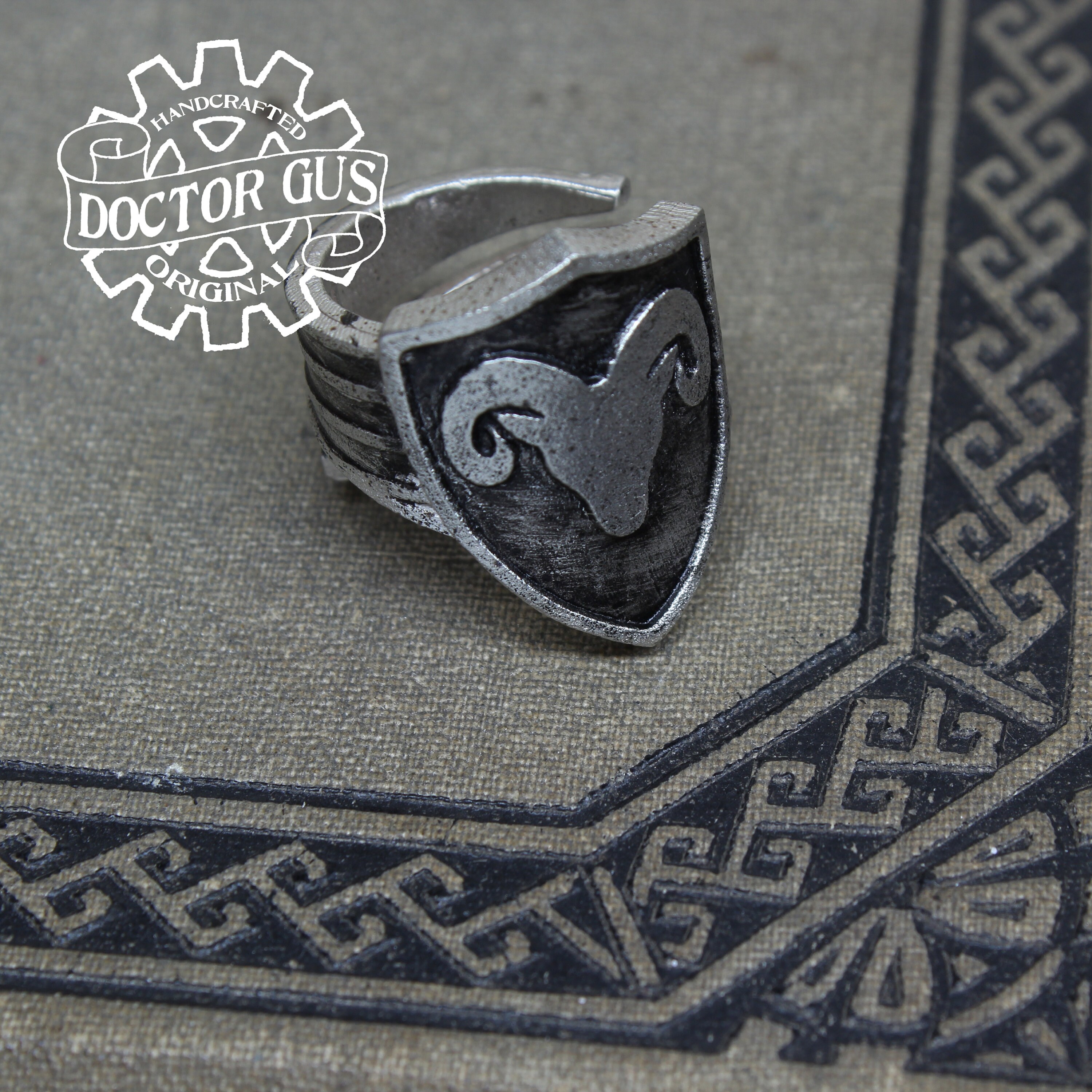 Aries Shield Ring - Adjustable - Handcrafted by Doctor Gus - Unisex ...