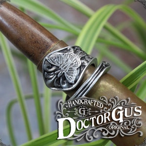 Luna Moth Ring Adjustable Wrap Style Handcrafted Pewter by Doctor Gus Beautiful Antique Inspired Insect Ring image 5