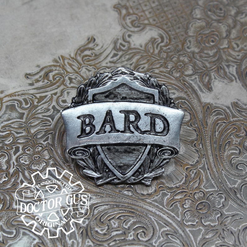 Bard Class Badge - RPG Character Class Pin - Handcrafted Pewter ...