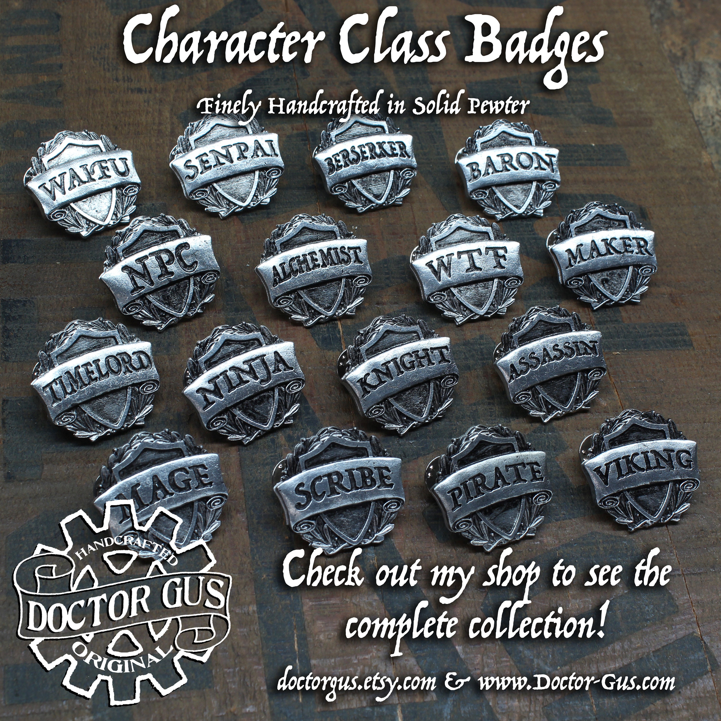 Warlock Class Badge - RPG Character Class Pin - Handcrafted Pewter ...