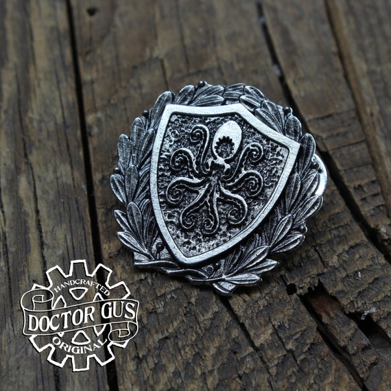 Octopus Pewter Pin Badge