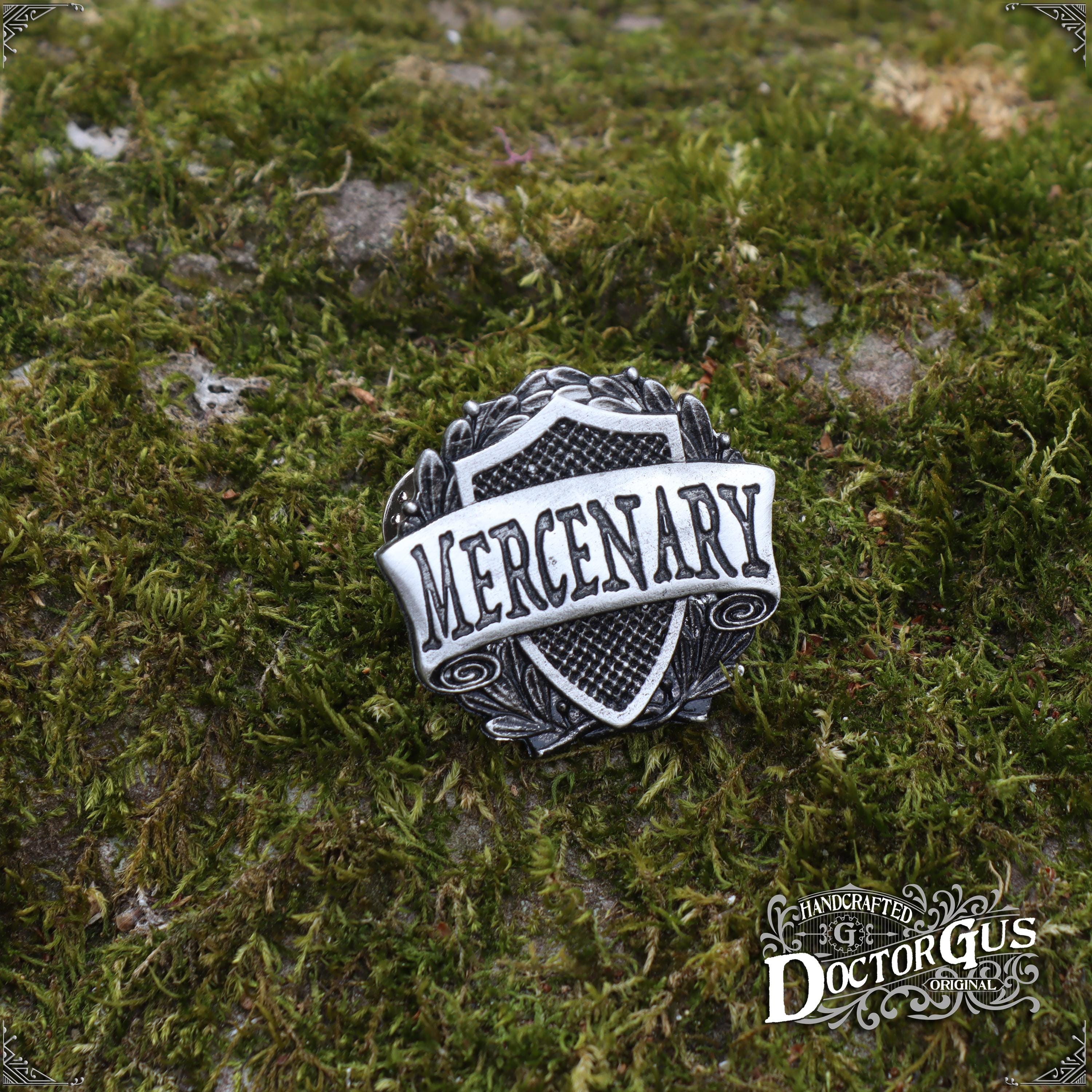 Mercenary Badge - RPG Character Class Pin - Handcrafted Pewter ...
