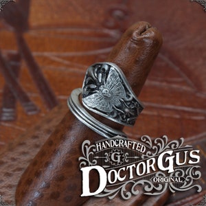 Death's-head Hawkmoth Ring Adjustable Wrap Style Handcrafted Pewter by Doctor Gus Beautiful Antique Inspired Insect Ring image 6