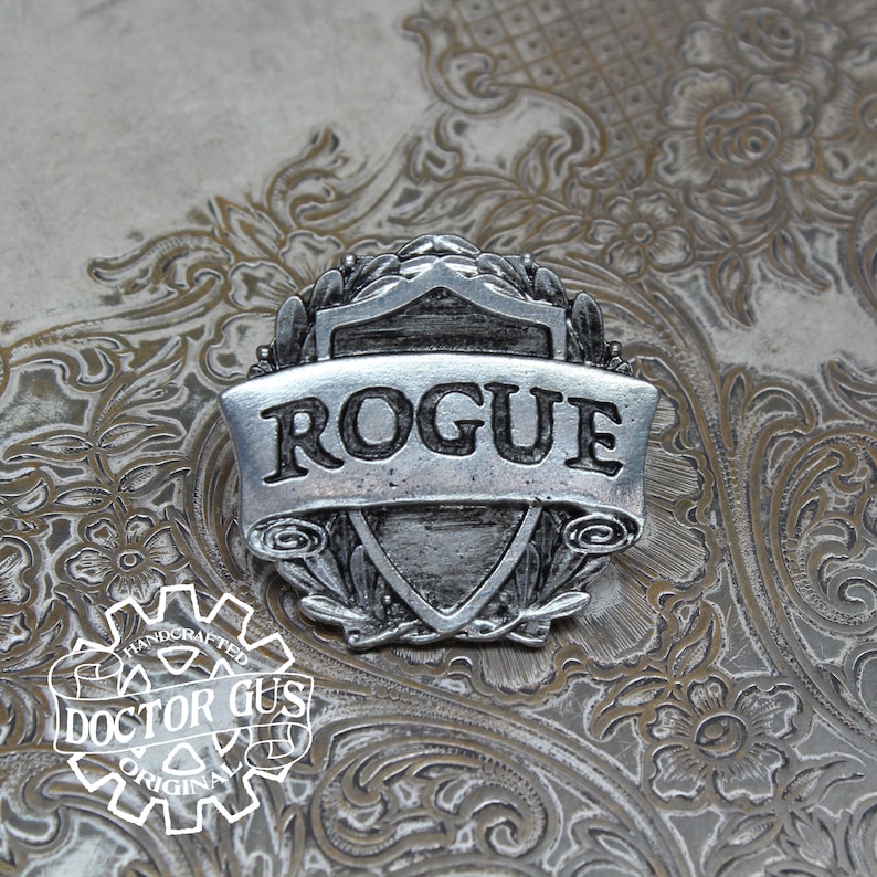 Rogue Class Badge - RPG Character Class Pin - Handcrafted Pewter ...