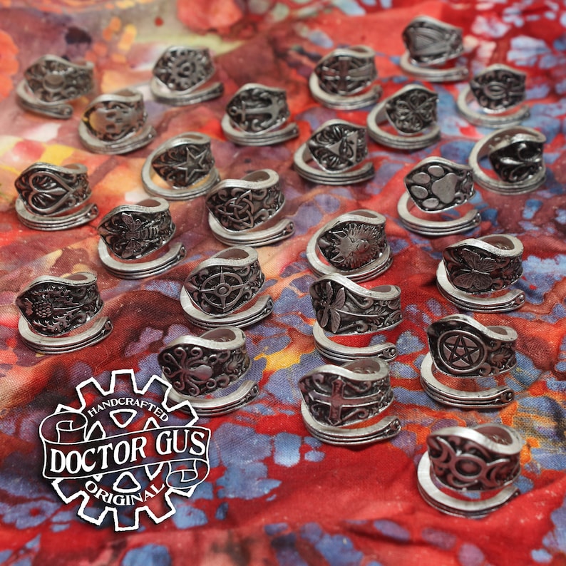 Fleur-de-lis Ring Handcrafted by Doctor Gus Beautiful Antique Inspired Ring Adjustable Wrap Style