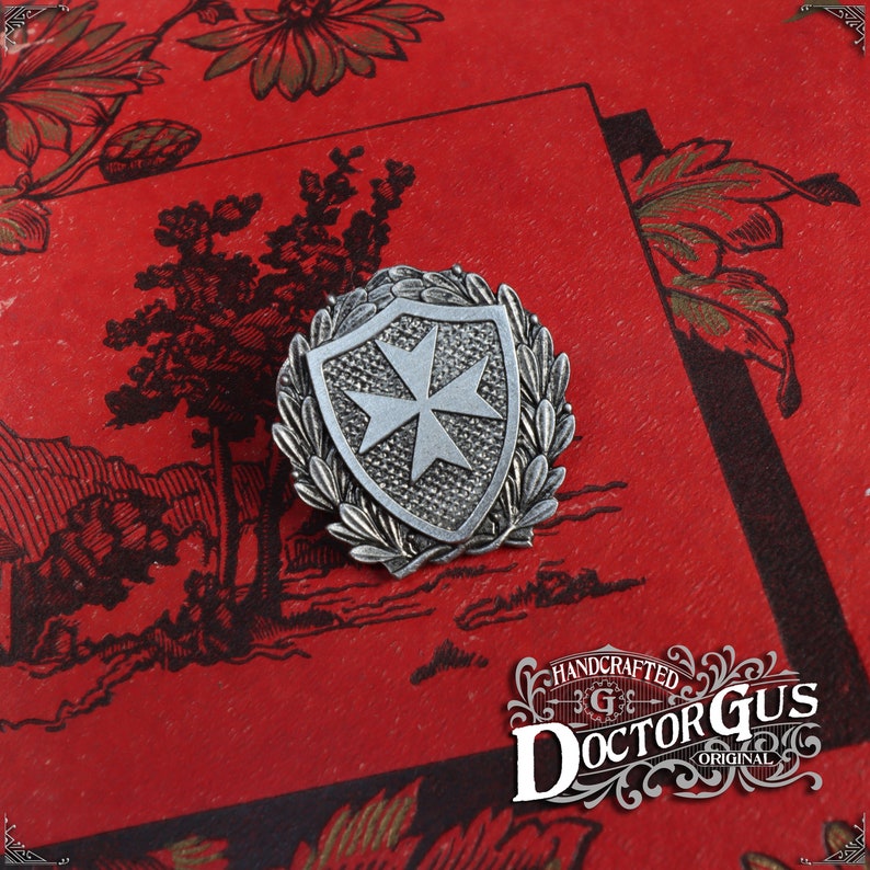Maltese Cross Heraldic Badge Heraldry Cosplay Pin Etsy