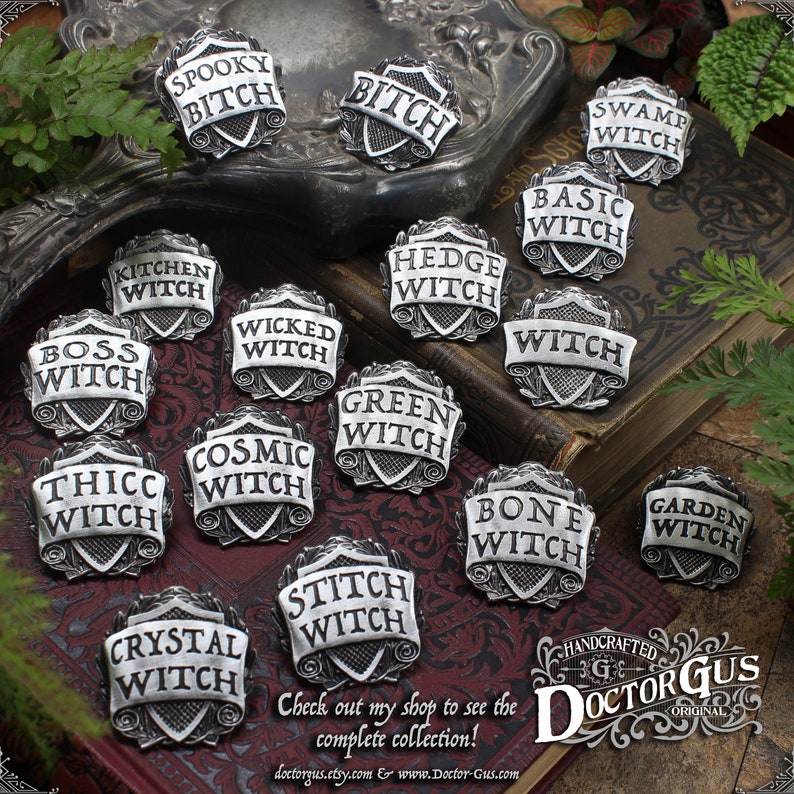 Bone Witch Class Badge - RPG Character Class Pin - Handcrafted Pewter ...