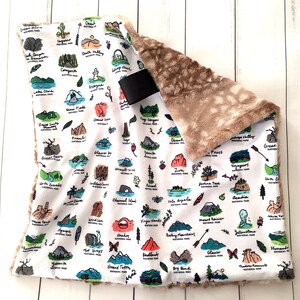 Lovey: National Parks Baby Security Lovey, The Great Outdoors Minky Lovey, National Park Baby Lovey, Adventure Minky Cuddle Lovey, Baby Gift