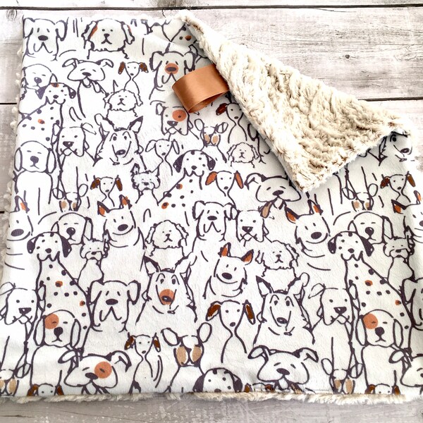 Lovey: Puppy Dog Baby Security Lovey,  Doodle Puppy Cuddle Lovey, Dalmatian Minky Lovey, Baby Gift,  Rescue Dog Lovey, Baby Cuddle Lovey