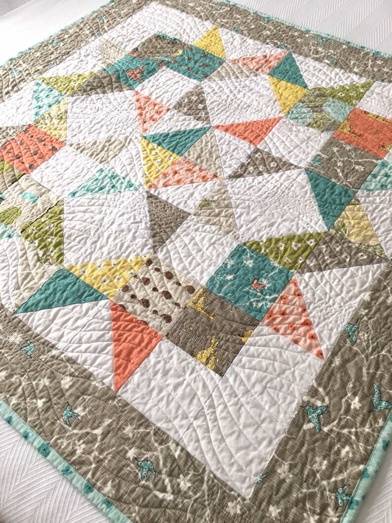 MADE TO ORDER Modern Baby Quilt Crib Cot Blanket Gender Etsy