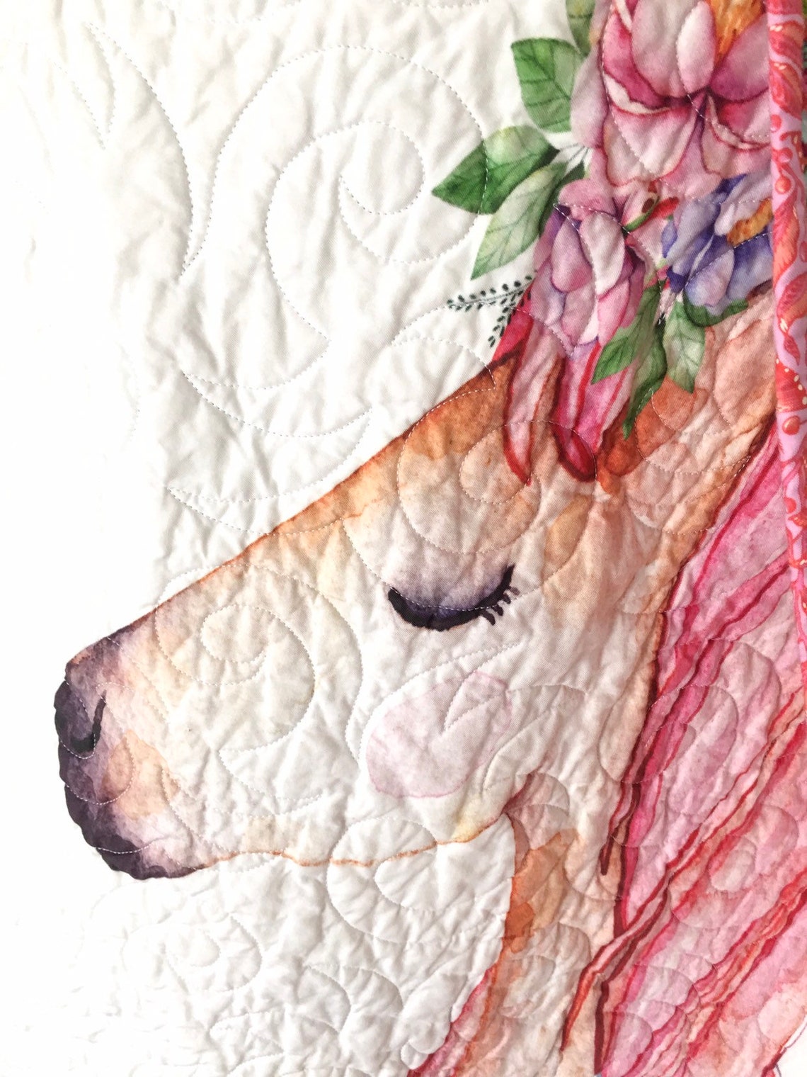 Unicorn Pink Pattern Print Quilt