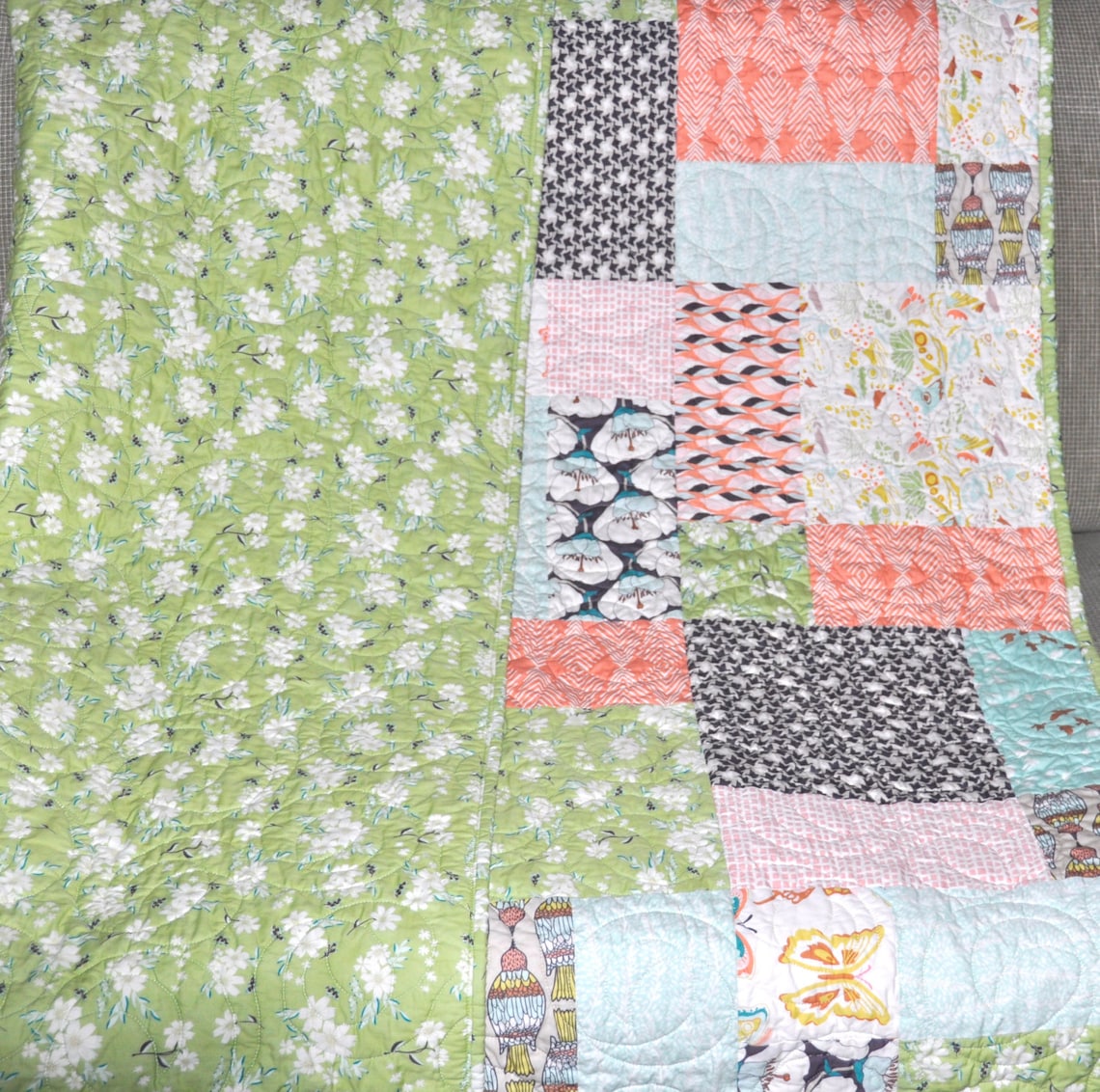 Modern Patchwork Lap Quilt Sofa Quilt Throw Quilt Art Gallery | Etsy