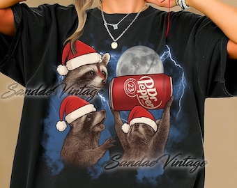 Evening Human Dr Pepper T-Shirt, Funny Raccoon Meme Tee, Sarcastic Quote Shirt, Vintage Humor T-Shirt, Quirky Raccoon Tee, Dr Pepper #SV2193