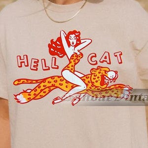Limited Cowgirl Hell Cat Shirt, Retro Cowgirl Western Shirt, Aesthetic Tee, Hell Cat Shirt, Funny Trendy Shirt, Unisex T shirt