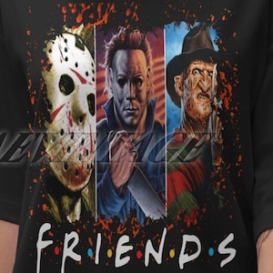 Halloween Friends Shirt, Friends Halloween, Halloween Movie Shirt, Halloween Horror Characters Friends Shirt, Horror Movie Characters Shirt