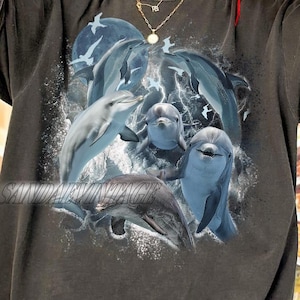 Retro Ocean Dolphin Shirt, 90s Throwback Beach Dolphin Tee