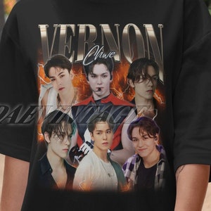 Vernon Vintage Retro Graphic Shirt, Vernon Homage Tshirt, Vernon Fan Tees, Vernon Kpop Bootleg Shirt, Kpop Merch Gift, Kpop Gift, Kpop Shirt