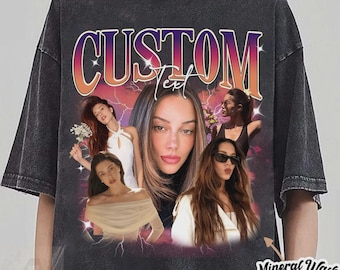 Custom Photo Shirt, Personalized Picture Tee, Custom Bootleg Shirt, Vintage Rap Style Graphic Tee, Custom Face Gift For Her Him