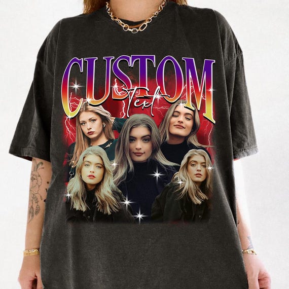 Comfort Colors® Custom Photo T-Shirt, Photo Shirt, Vintage Graphic Tee, Personalized T-Shirt, Birthday Present Gift, Custom Bootleg Tee
