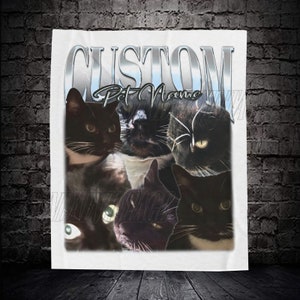 Custom Pet Blanket Using Pet Photo + Name Custom CAT Blanket Personalized Cat Blankets Cat Picture Blanket Pet Photo Blanket Cat Dad Gift
