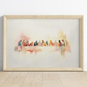 The Last Supper Print: Christian Watercolor Art (Digital Download)