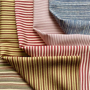 Rester av japanskt sidentyg från kimono | Shima, ränder, lapptäcke, quiltning, sömnad, 5 stycken