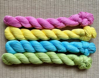 Scheepjes Candy Floss Mercerized Cotton Yarn - Birthday Cake Colour Pack, 10 X 20g Balls
