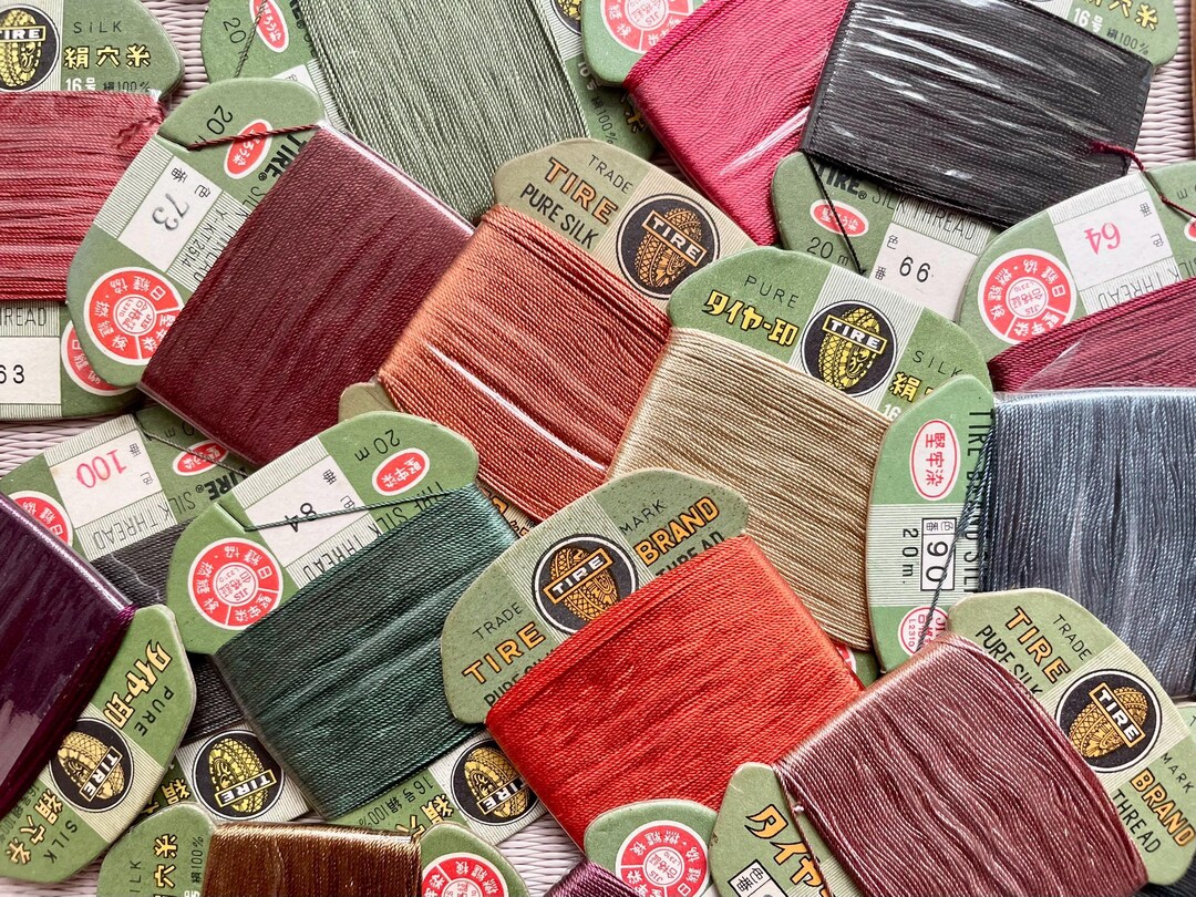 Pure Silk Buttonhole Thread Set | Fujix Tire No.16, Assorted Dull Tones ...