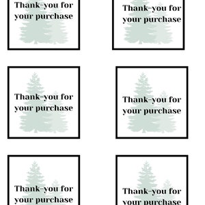 Printable pine tree thank-you cards