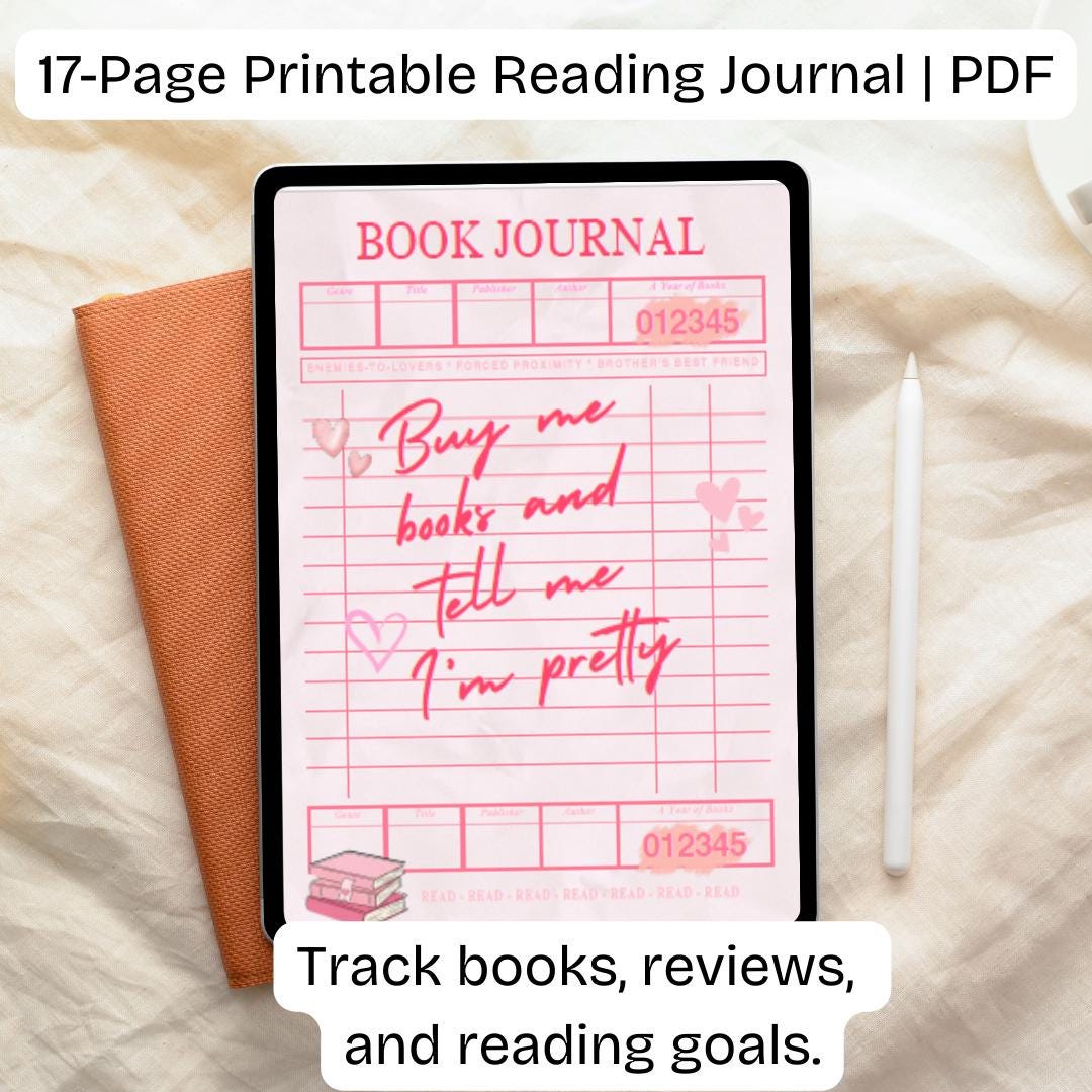 Printable Book Journal | Booktok, Reading Log (digital Download) - Etsy