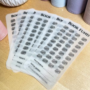 Book Fund Savings Challenge: Laminated Vellum Cash Tracker for A6 Binders