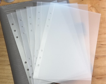 Clear Frosted Cash Envelopes | A6 & A5 Binder Budgeting | 6 Pack Durable PVC | No Zipper |