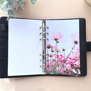 Classeur économique A5 et A6 avec motif MARGUERITES ROSE, intercalaire pour ranger de l'argent liquide, joli tableau de bord