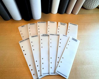 A6 Personal Size Budget Binder Bookmark: Laminated Vellum Peekaboo Tab, Planner Accessory
