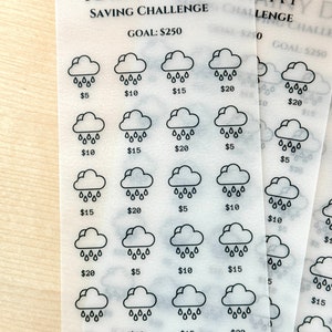 Rainy Day Savings Challenge for Cash Envelope Stuffing | Sinking FundsTracker | Sinking Funds Challenge | Laminated Savings Challenge