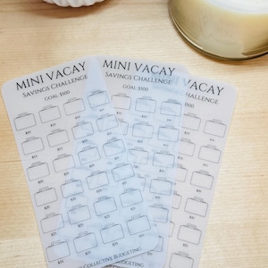 Mini Vacation Savings Challenge: Vellum Laminated Cash Tracker
