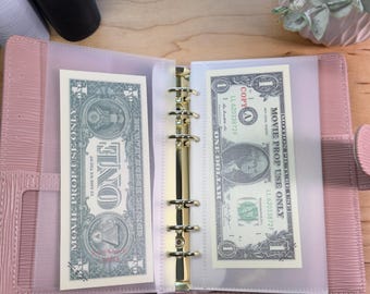 Clear Frosted Cash Envelopes | A6 & A5 Binder Budgeting | 6 Pack Durable PVC | No Zipper |