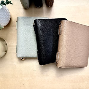 A7 Litchi Budget Wallet, Oversized, Binder with Zipper Wallet for Cash Stuffing, Money Saving Budget Organizer, Compact Finance Planner