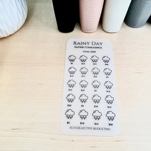 Rainy Day Savings Challenge for Cash Envelope Stuffing | Sinking FundsTracker | Sinking Funds Challenge | Laminated Savings Challenge