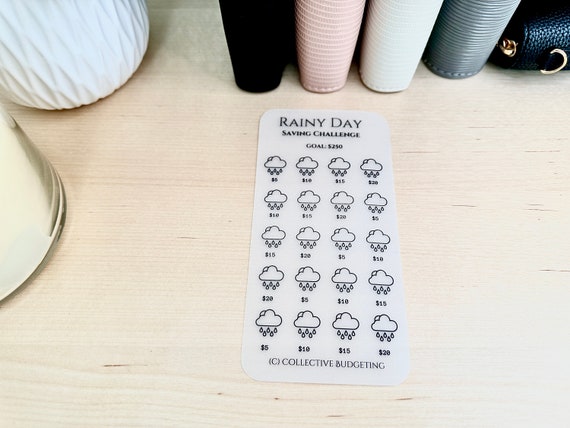 Rainy Day Savings Challenge: Laminated Vellum Cash Tracker