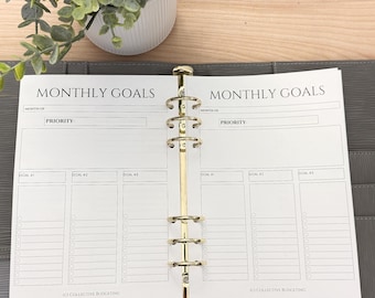 A5 Monthly Planning Insert | Tracker | Cash Stuffing Budget Binder Tool