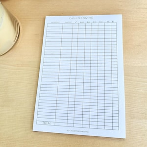 Cash Planning Notepad: Budget Tracker for Cash Envelope System