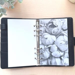 Tableau de bord classeur A5 et A6 avec motif PIVOINES, intercalaire pour ranger de l'argent liquide, tableau de bord mignon