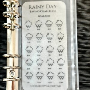 Rainy Day Savings Challenge for Cash Envelope Stuffing | Sinking FundsTracker | Sinking Funds Challenge | Laminated Savings Challenge